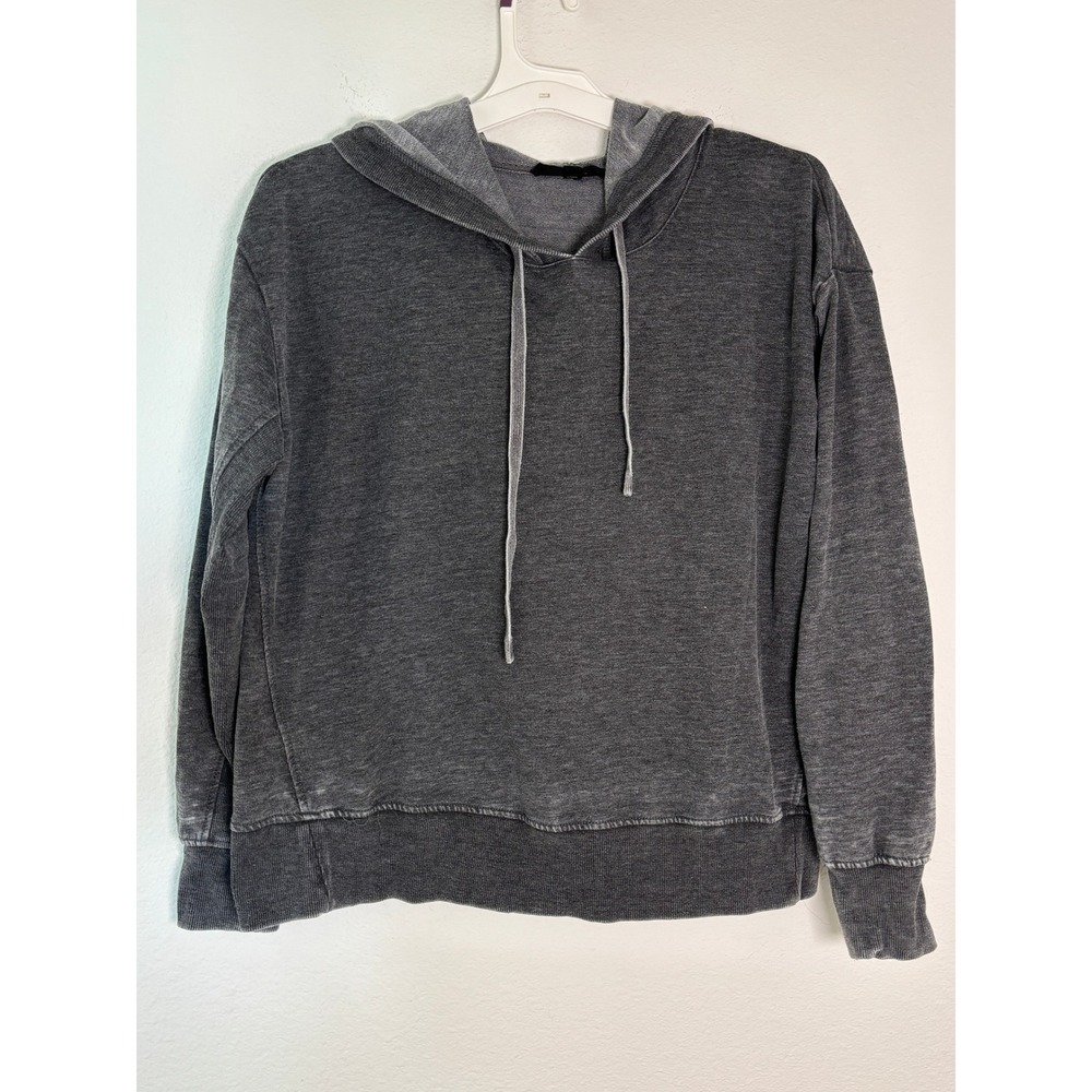 Jane + Delancey Gray Acid Wash French Terry Hoodie Pullover Sweatshirt Medium